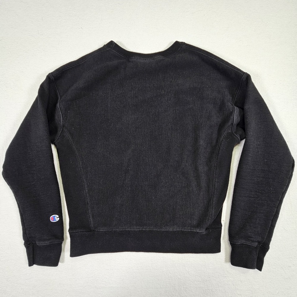 Champion Sweatshirt Mens Small Black‎ Pullover Fleece Logo Reverse Weaver Unisex - Picture 3 of 9